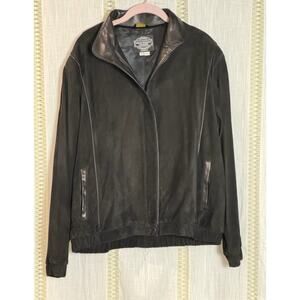 VTG Leather Jacket 1980s Solvang First Street Leather Lambskin Suede XL Designer